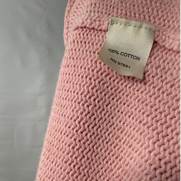 Women's 100% Cotton J. Jill Pink Knit Sweater Size M Medium  V Neck Long Sleeve - Picture 3 of 5